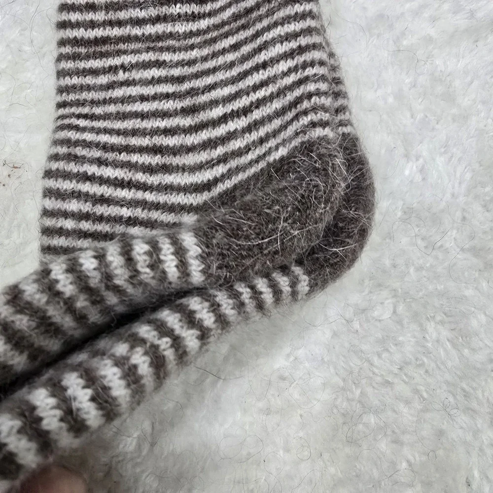 Handmade‎ Goat Down Socks, 100% OrganicWarm Winter Wool Socks, Hand Knitted